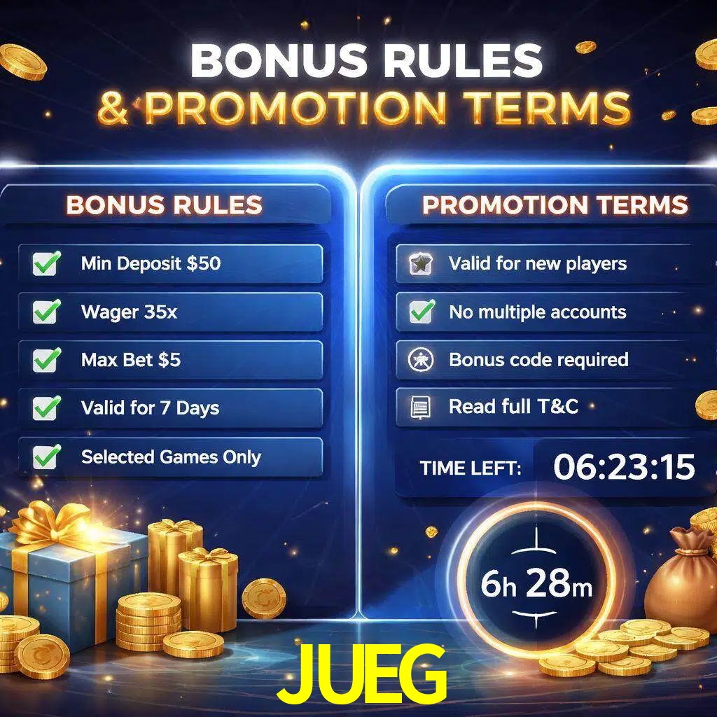 Reglas de promoción JUEG y condiciones de bonos explicadas visualmente