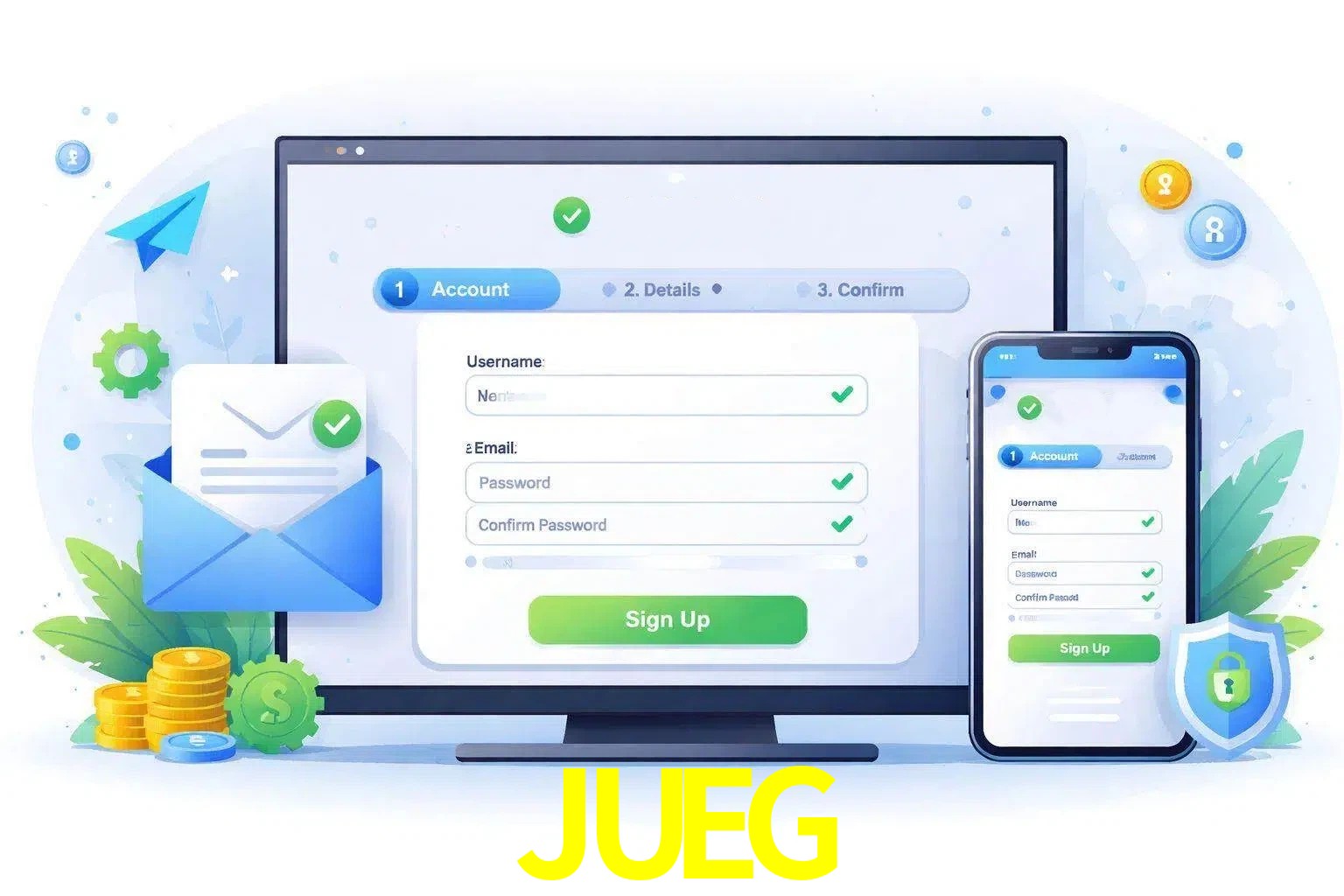 Registro de nuevo usuario y configuración de cuenta JUEG